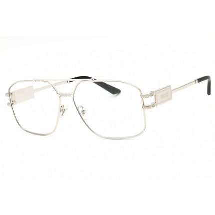 Versace Men's Eyeglasses - Silver Metal Rectangular Full Rim, 59mm | 0VE1302 1000 ,