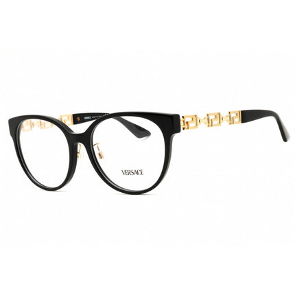 Versace Women's Eyeglasses - Black/Gold Plastic Round Full Rim Frame | 0VE3302D GB1 ,