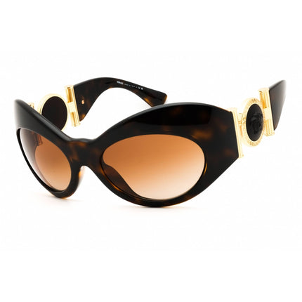 Versace Women's Sunglasses - Havana/Gold Plastic Cat Eye Frame | 0VE4462 108/13 ,