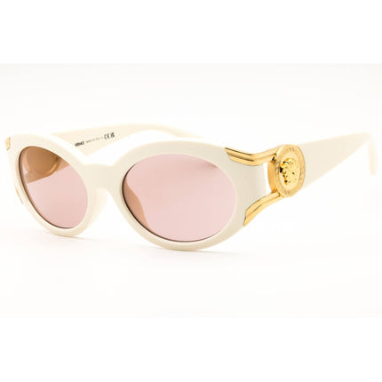 Versace Women's Sunglasses - Milk White/Gold Plastic Oval Frame | VE4503U 55331T ,