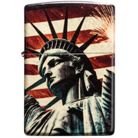 Zippo Pocket Windproof Lighter - Spark of Liberty Design Tumbled Brass Finish | 47186 ,