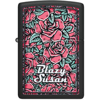 Zippo Pocket Windproof Lighter - Blazy Susan Roses Design Black Matte Finish | 47192 ,