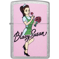 Zippo Pocket Lighter - Blazy Susan Bouquet Design Classic Street Chrome Finish | 47193 ,