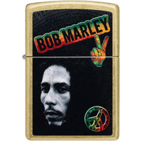Zippo Pocket Lighter - Bob Marley Peace Design Classic Street Brass Finish | 47194 ,