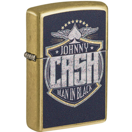 Zippo Lighter - Johnny Cash Man In Black Design Classic Street Brass Finish | 47200 ,