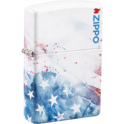 Zippo Pocket Windproof Lighter - American Flag Design 540 Matte Color Finish | 47209 ,