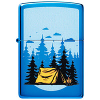 Zippo Pocket Windproof Lighter - Forest Flicker Design High Polish Blue Finish | 47214 ,