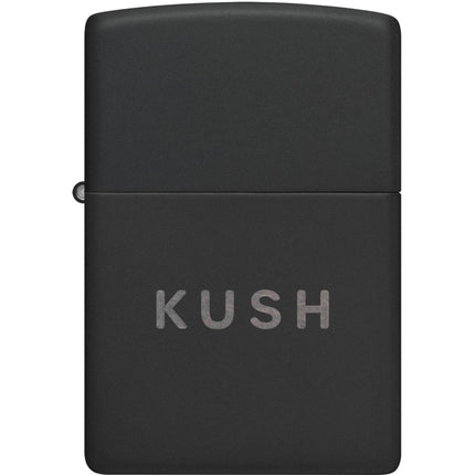 Zippo Pocket Windproof Lighter - Kush Design Black Matte with Chrome Finish | 47215 ,
