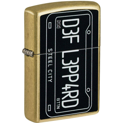 Zippo Windproof Lighter - Def Leppard Logo Color Image Design Street Brass | 47223 ,