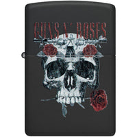 Zippo Windproof Lighter - Guns N' Roses Skull and Roses Design Black Matte | 47227 ,