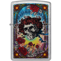 Zippo Windproof Lighter - Grateful Dead Skull and Roses Design Street Chrome | 47248 ,