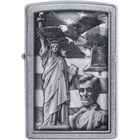 Zippo Windproof Pocket Lighter - American Icon Design Street Chrome Finish | 49484 ,