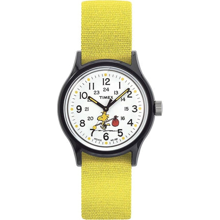 Timex Men's Watch - Peanuts Quartz White Dial Yellow Fabric Strap | TW2U69300LG ,