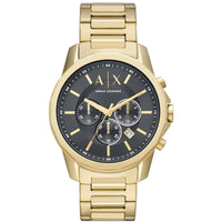 Armani Exchange Men's Watch - Banks Chrono Black Dial Yellow Gold Bracelet | AX1721 ,