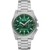 Armani Exchange Men's Watch - Parker Chronograph Green Dial Silver Bracelet | AX2862 ,