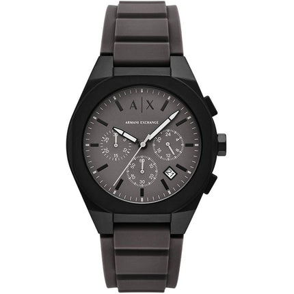 Armani Exchange Men's Watch - Sync Chronograph Grey Dial Silicone Strap | AX4191 ,