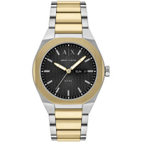 Armani Exchange Men's Watch - Sync Black Dial Two Tone Bracelet Date-Day | AX4298 ,