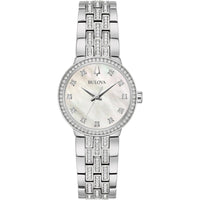 Bulova Women's Watch - Classic Quartz White Mother of Pearl Dial Crystal | 96X163 ,