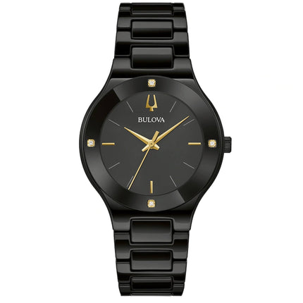 Bulova Women's Watch - Millenia Quartz Black Dial Stainless Steel Bracelet | 98R293 ,