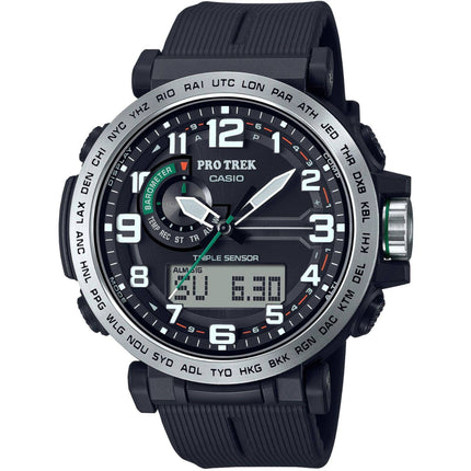 Casio Men's Watch - Pro Trek Alarm Black and Grey Analog-Digital Dial | PRG601-1 ,
