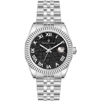 Christian Van Sant Men's Watch - Stellar Black Dial Silver Steel Bracelet | CV0701 ,