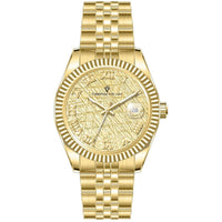 Christian Van Sant Men's Watch - Stellar Gold Dial Silver Steel Bracelet | CV0704 ,