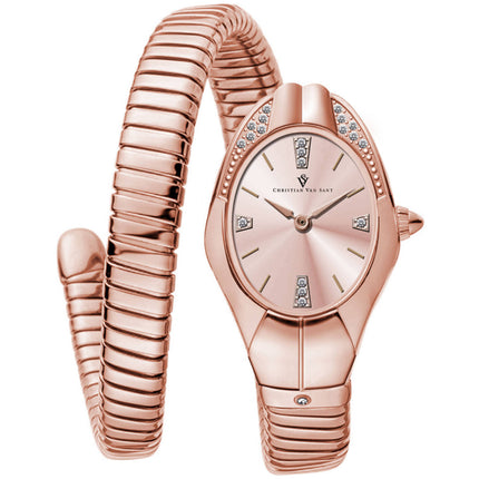 Christian Van Sant Women's Watch - Naga Quartz Rose Gold Tone Dial Bracelet | CV0889 ,