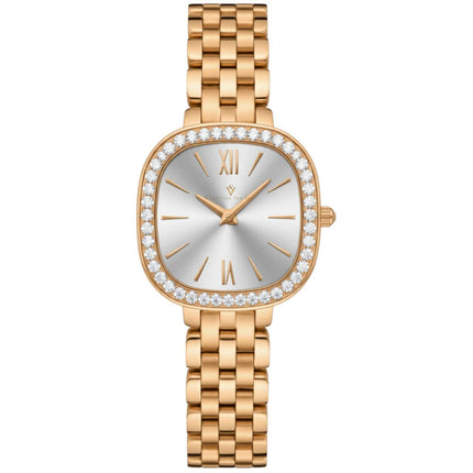 Christian Van Sant Women's Watch - Rivoli Silver Dial Rose Gold Bracelet | CV1267 ,