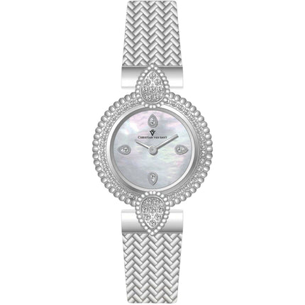Christian Van Sant Women's Watch - Valor Quartz White Dial Silver Bracelet | CV1270 ,