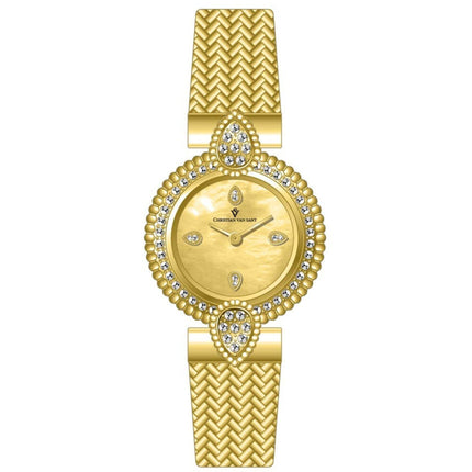 Christian Van Sant Women's Watch - Valor Quartz Yellow Gold Steel Bracelet | CV1271 ,