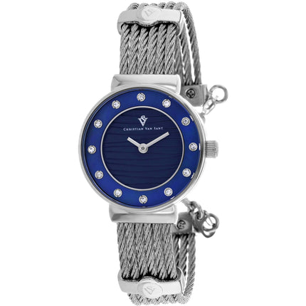 Christian Van Sant Women's Watch - Cavo Quartz Blue Dial Silver Bracelet | CV1292 ,