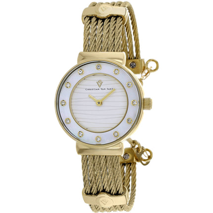 Christian Van Sant Women's Watch - Cavo Silver Dial Yellow Gold Bracelet | CV1299 ,