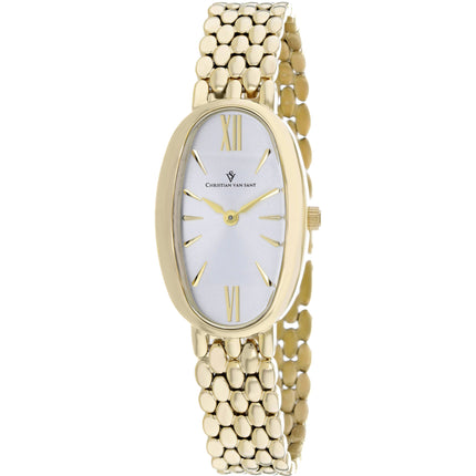 Christian Van Sant Women's Watch - Lucia Silver Dial Yellow Gold Bracelet | CV1814 ,