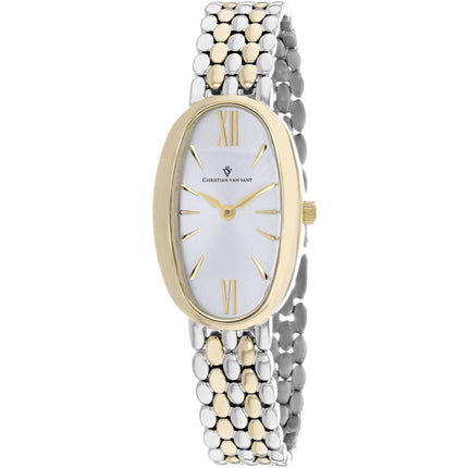 Christian Van Sant Women's Watch - Lucia Silver Dial Two Tone Bracelet | CV1816 ,