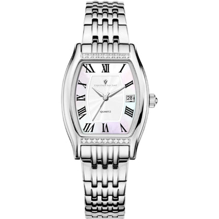 Christian Van Sant Women's Watch - Gemma Quartz White Dial Steel Bracelet | CV2450 ,
