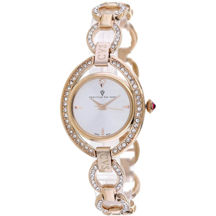 Christian Van Sant Women's Watch - Stella White Dial Rose Gold Bracelet | CV2933 ,
