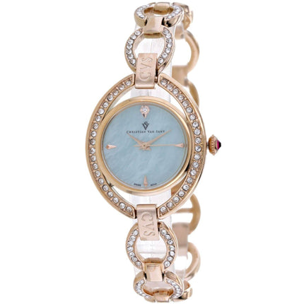 Christian Van Sant Women's Watch - Stella Blue Dial Rose Gold Tone Bracelet | CV2935 ,