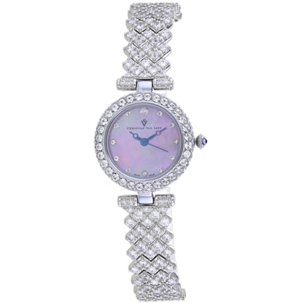 Christian Van Sant Women's Watch - Romana Quartz Pink Dial Silver Bracelet | CV2951 ,