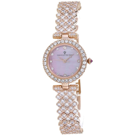 Christian Van Sant Women's Watch - Romana Pink Dial Rose Gold Tone Bracelet | CV2954 ,
