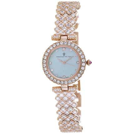 Christian Van Sant Women's Watch - Romana Blue Dial Rose Gold Tone Bracelet | CV2955 ,