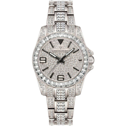 Christian Van Sant Women's Watch - Majestic Quartz Silver Bracelet Crystal | CV9210 ,