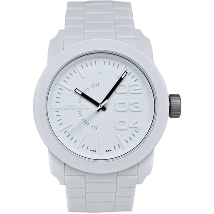 Diesel Men's Watch - Double Down Quartz White Dial Silicone Rubber Strap | DZ1436 ,