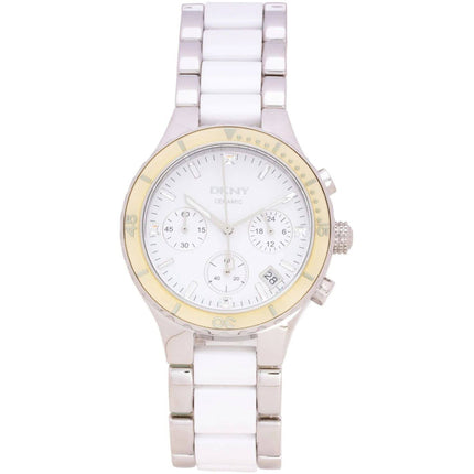 DKNY Women's Watch - Chambers Ceramic Chronograph White and Silver Bracelet | NY8502 ,