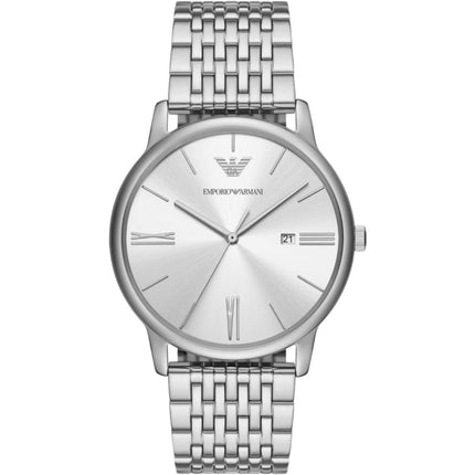 Emporio Armani Men's Watch - Minimalist Quartz Silver Dial Steel Bracelet | AR11599 ,