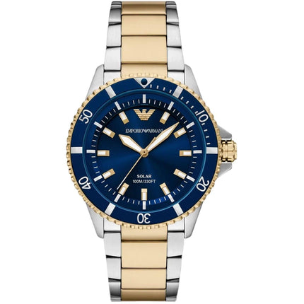 Emporio Armani Men's Watch - World Explorer Blue Dial Two Tone Bracelet | AR11738 ,