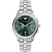Emporio Armani Men's Watch - Dario Chronograph Green Dial Steel Bracelet | AR11746 ,