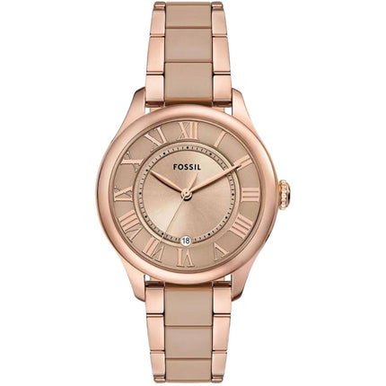 Fossil Women's Watch - Gilmore Quartz Rose Gold Dial Two Tone Bracelet Date | CE1133 ,