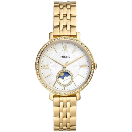 Fossil Women's Watch - Jacqueline Quartz White Dial Yellow Gold Bracelet | ES5167 ,