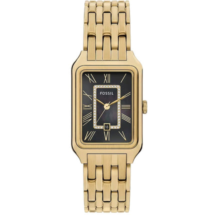 Fossil Women's Watch - Raquel Quartz Black Mop Dial Yellow Gold Bracelet | ES5417 ,