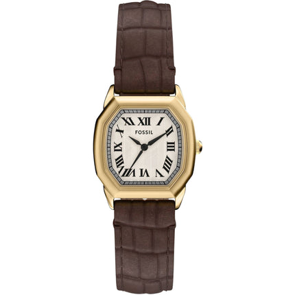 Fossil Women's Watch - Harlow Quartz Cream Dial Brown Genuine Leather Strap | ES5426 ,